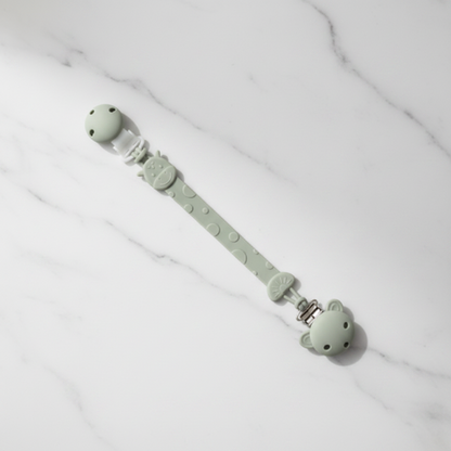 Attache-tétine silicone vert sauge