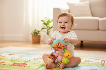 jeux d'éveil bébé 3 mois
Jouet ferme poussette extérieur Bébé assis joue jouet ferme animaux