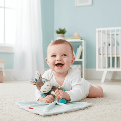 Doudou Bébé Fille Lien d'Amour - Peluche Douce
Bébé avec doudou âne