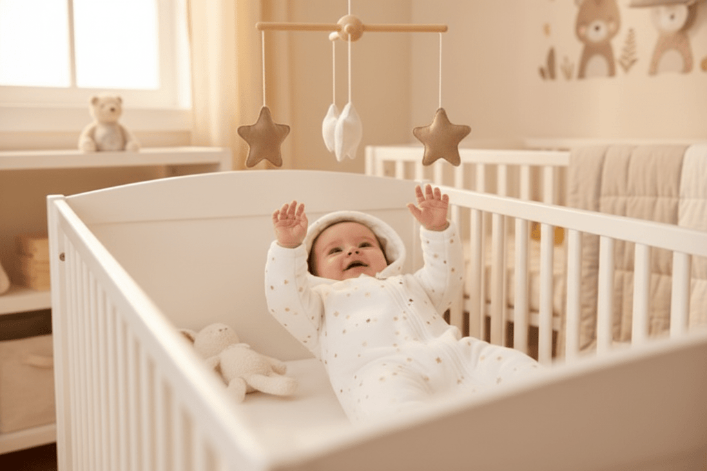Bébé combinaison ourson mobile lapin berceau