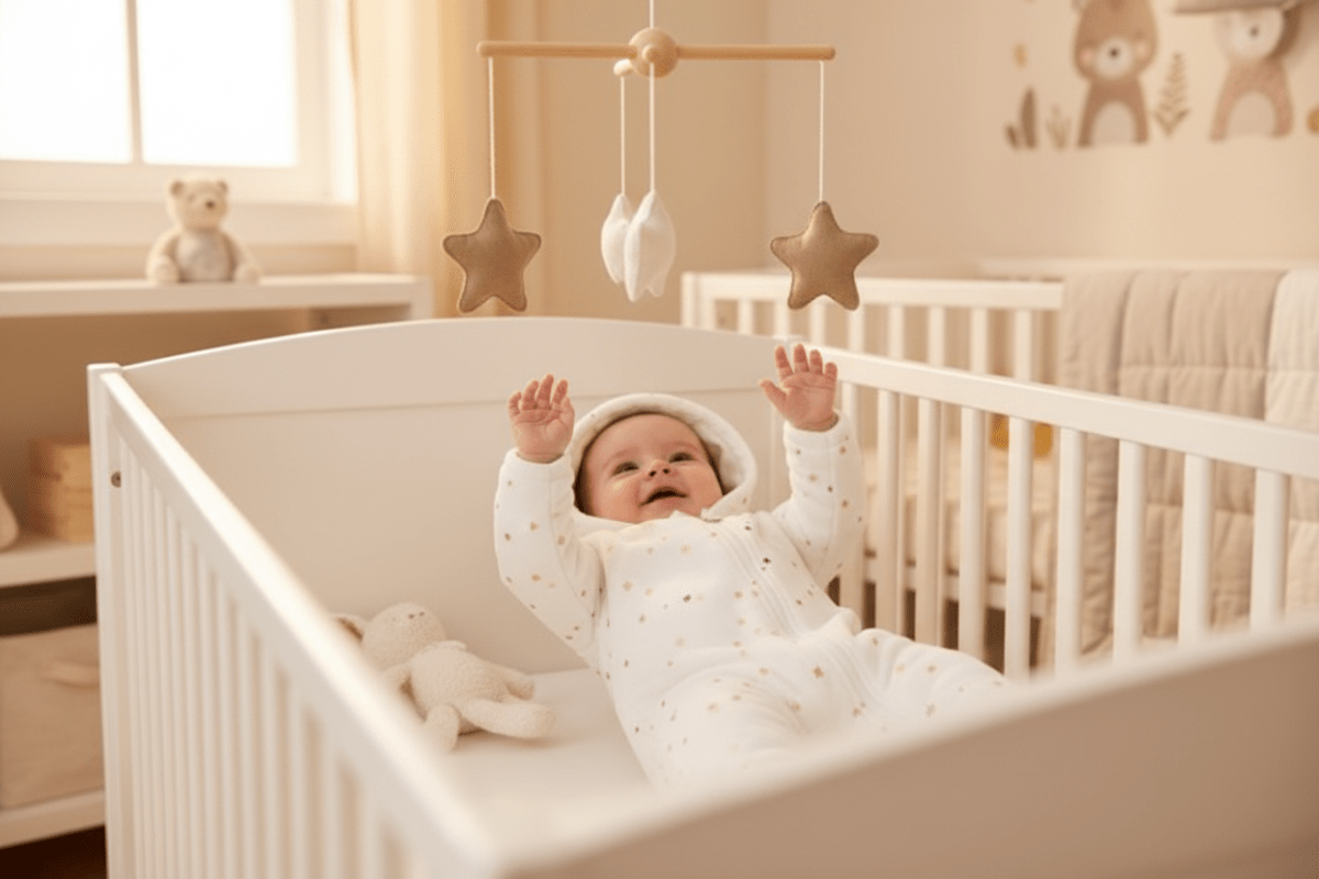 Bébé combinaison ourson mobile lapin berceau