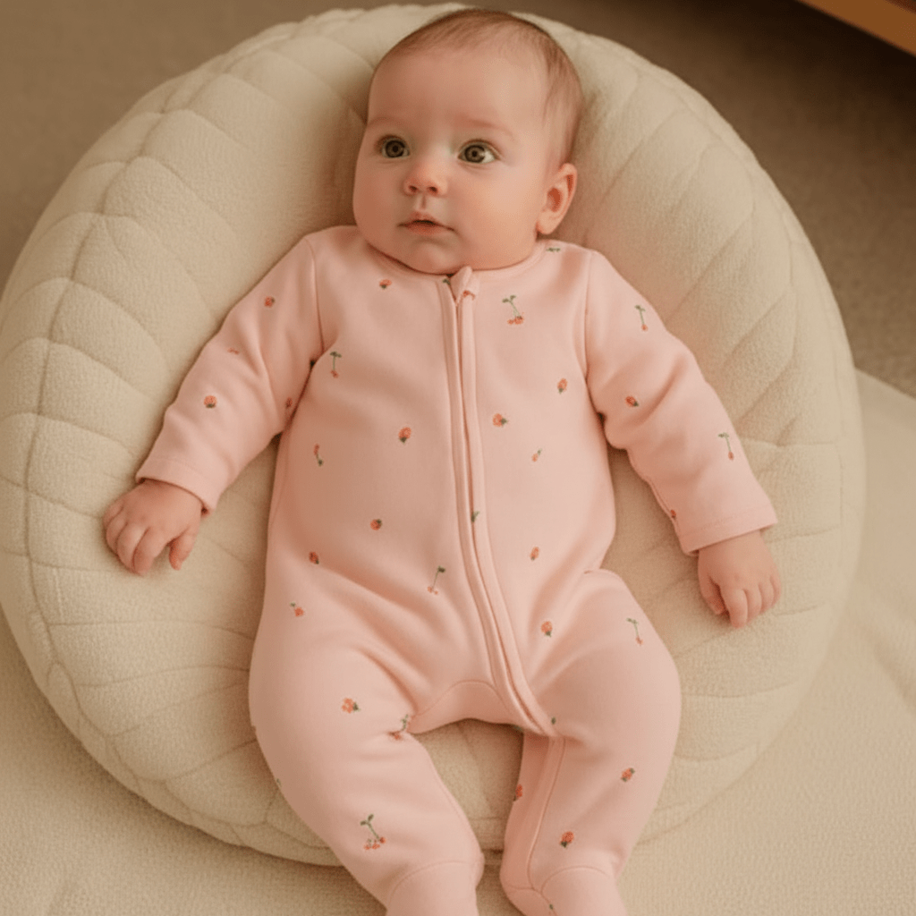 pyjama bébé fille et Bébé coussin pyjama cerises roses