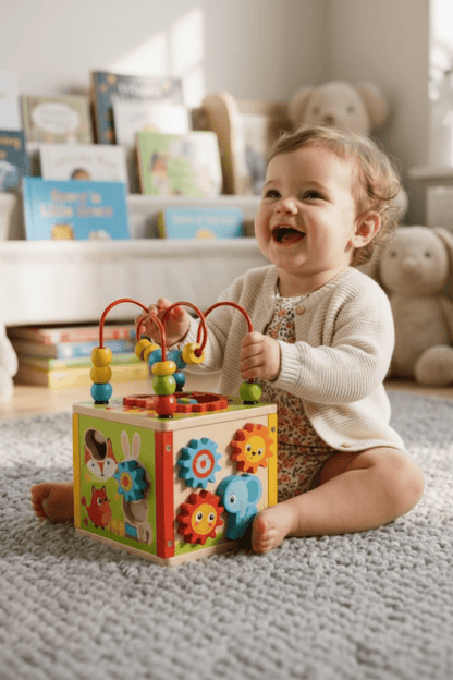 eveil bebe jouet avec Bébé cube activités portrait 