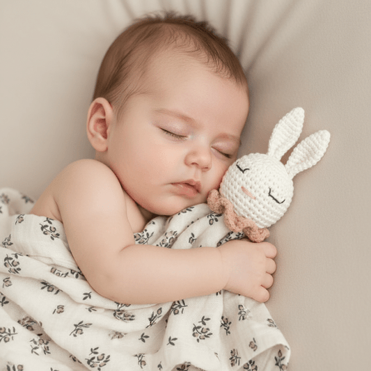 Doudou Bébé Fille Câlin Confiance - Peluche Sécurisante
Bébé dormant avec doudou fleuri