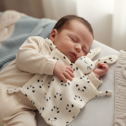 Bébé dormant avec le doudou