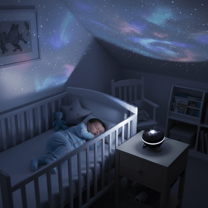 Bébé dort projecteur galaxie
