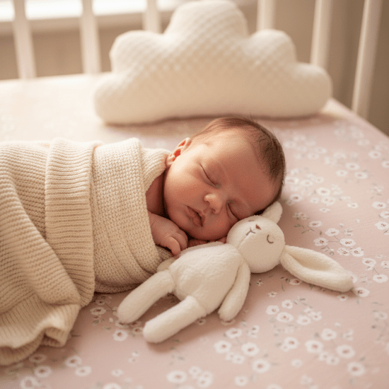 drap housse pour lit bebe
Bébé doudou lapin oreiller – drap pêche