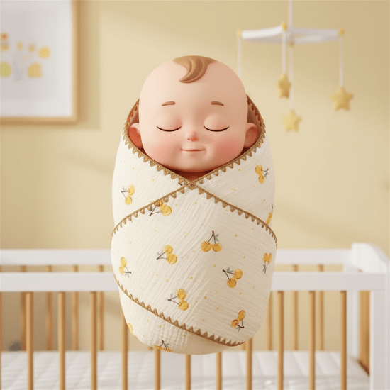 Cocon d'emmaillotage Bébé emmailloté cerises