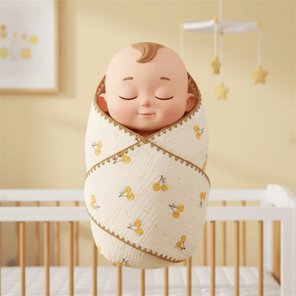 Cocon d'emmaillotage Bébé emmailloté cerises