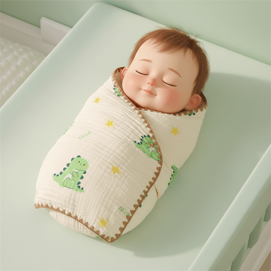 Cocon d'emmaillotage Bébé emmailloté dinosaures