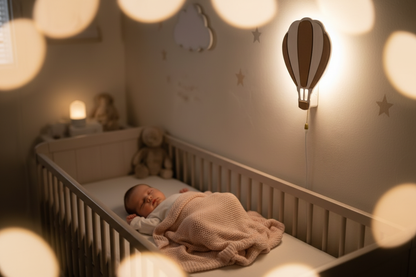 veilleuse murale bebe et Bébé endormi berceau veilleuse montgolfière