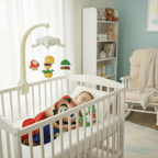 couverture Bébé et petit Bébé endormi dans la couchette avec couverture Mario