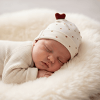 Bonnet bébé naissance et son Bébé endormi peau mouton bonnet lapin