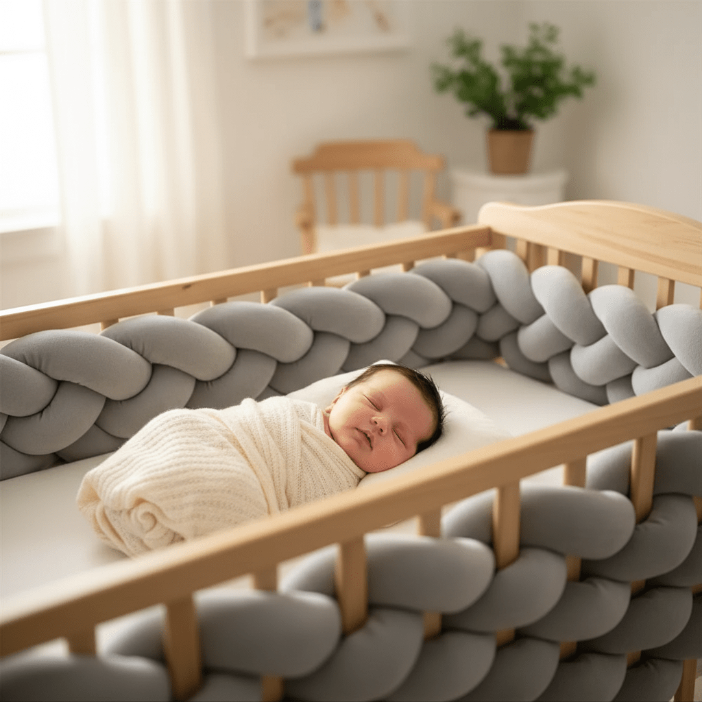 tresse bebe
multicolore avec couchette Bébé endormi tresse grise lit barreaux