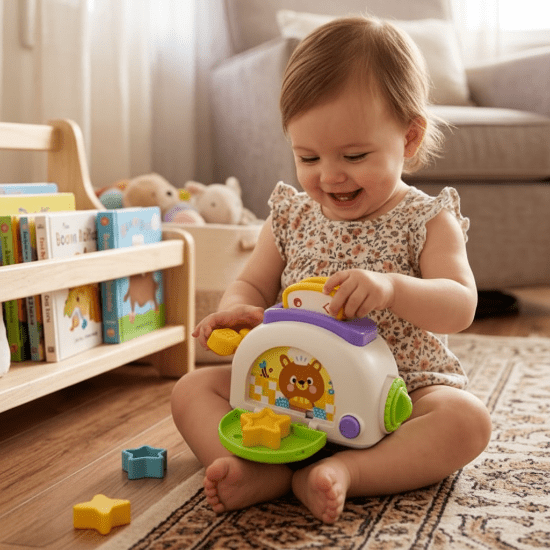 jouet eveil bebe 0-3 mois et petit Bébé avec jouets d'éveil Bébé jouet toaster carré