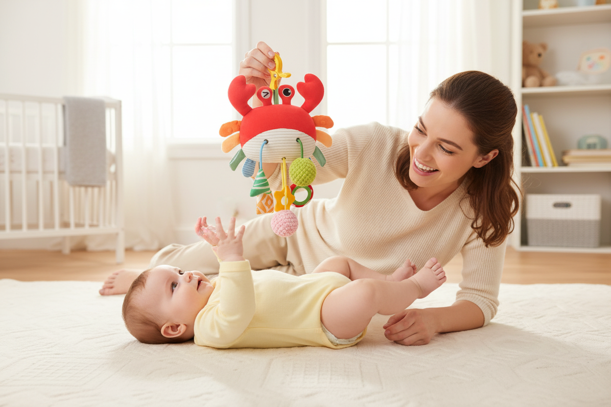 jouet bebe eveil et Bébé maman jouet crabe éveil