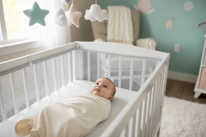 Tour de Lit Respirant Bébé - Sécurité & Aération Optimale Bébé paisible observant mobile étoiles avec tour de lit respirant