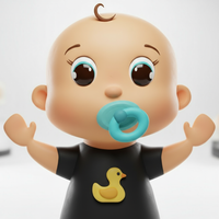 Bébé Poupon avec chandail noir