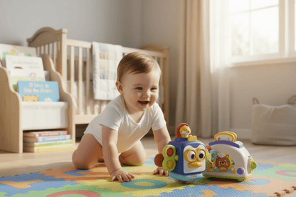 jouet d eveil bebe 2 mois Bébé qui rampe vers jouets