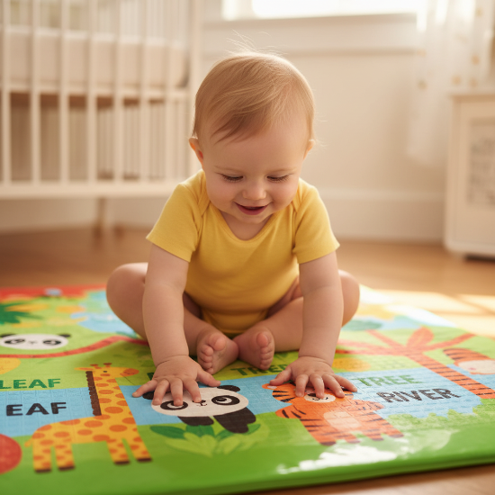 Grand Tapis Deveil Bébé seul sur tapis jungle 2