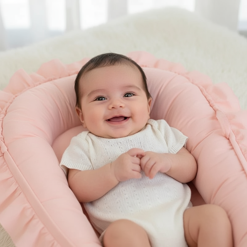 Bébé souriant dans le cocon