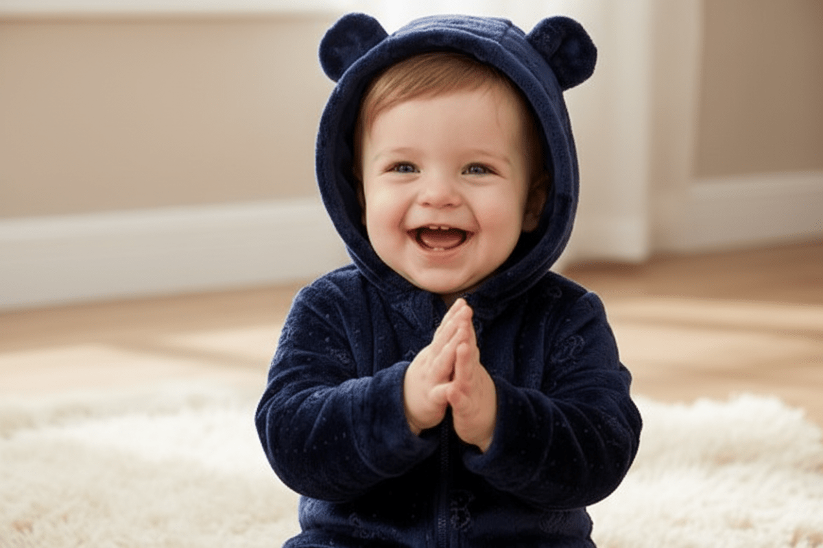 Combinaison bebe nounours et Bébé tape mains combinaison nounours