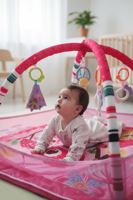 tapis d eveil
Bébé tummy time parc rose