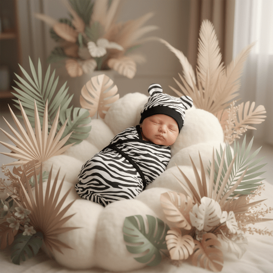 couverture pour emmailloter maman sommeil  - Jungle apaisante Bébé zèbre - Jungle pastel