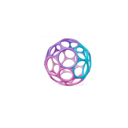 balle sensorielle bebe mauve et turquoise