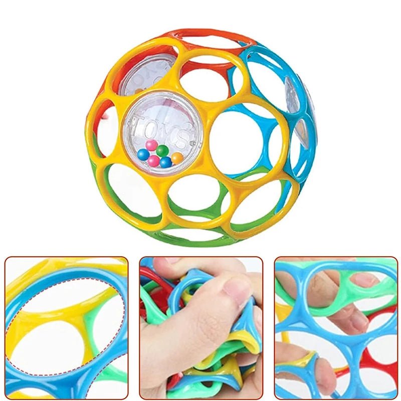 balle sensorielle bebe souple en couleur