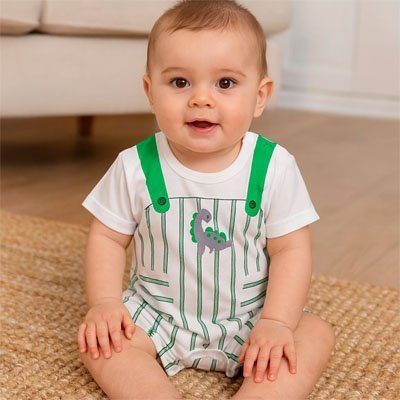 barboteuse bebe garcon gros dinosaure