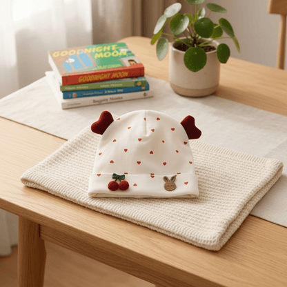 Bonnet bébé naissance et Bonnet lapin cœurs