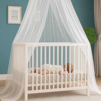 ciel de lit bebe blanc