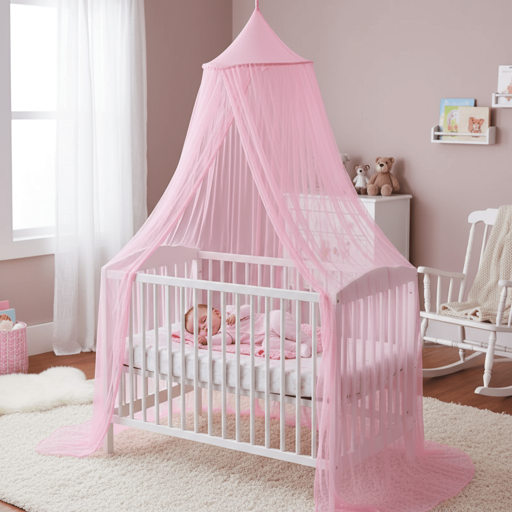 ciel de lit bebe rose
