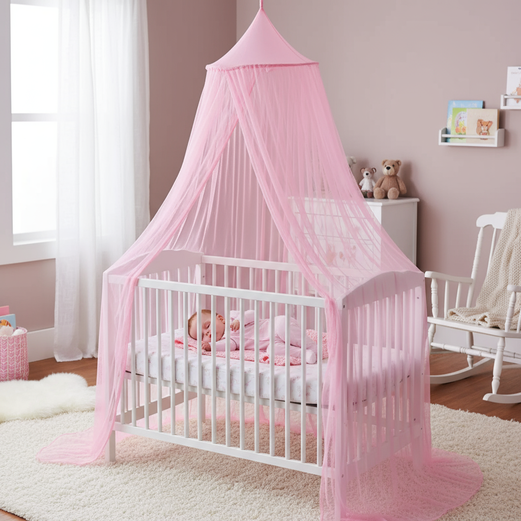 ciel de lit bebe rose