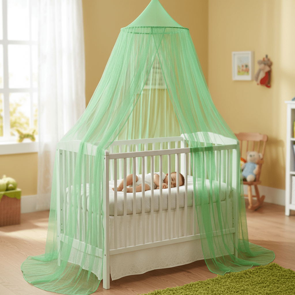 ciel de lit bebe vert