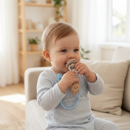 clip sucette
Bébé garçon attache bleue