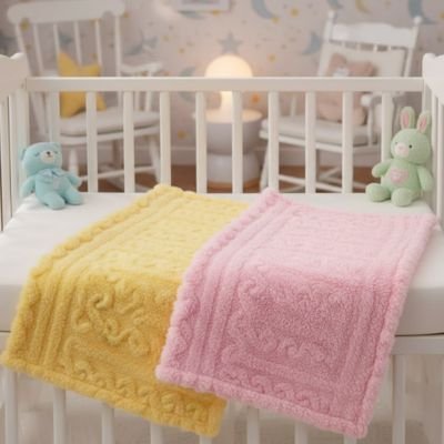 cocon d'emmaillotage rose et jaune doux 