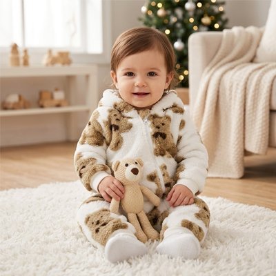 combinaison ourson bébé avec toutou