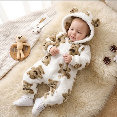 combinaison ourson bébé sur le dos 