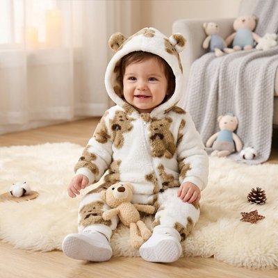 combinaison ourson bébé sourire assis