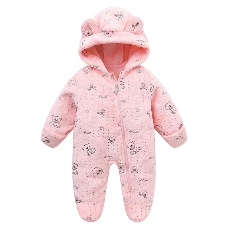 combinaison bébé fille ourson rose motifs 
