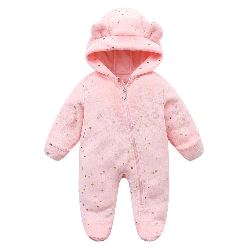combinaison bébé fille ourson rose motifs etoiles