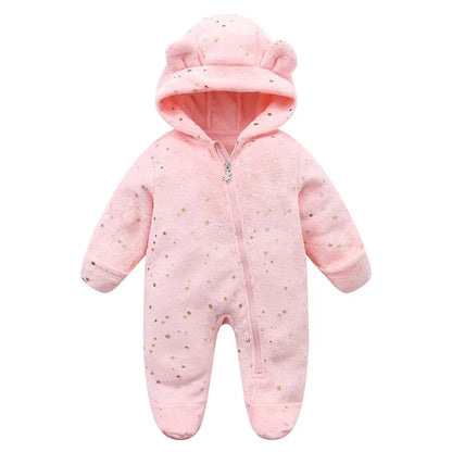 combinaison bébé fille ourson rose motifs etoiles