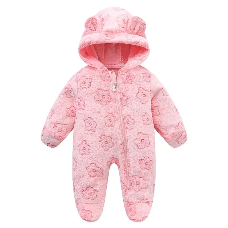 combinaison bébé fille ourson rose motifs fleurs