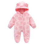 combinaison bébé fille ourson rose motifs fleurs