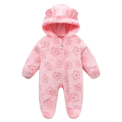 combinaison bébé fille ourson rose motifs fleurs