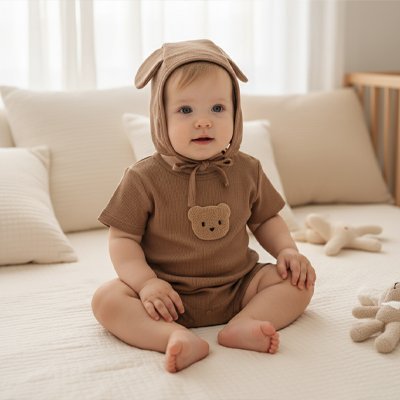 Barboteuse Bébé Ourson Confort - Coton Bio
combinaison bebe ourson accessoires 