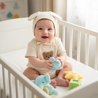 Barboteuse Bébé Ourson Confort - Coton Bio combinaison bebe ourson sourire et toutou
