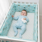 Tour de Lit Bébé Nuage Étoile - Protection Douce & Sécurisée contour de lit de bébé nuages turquoise 